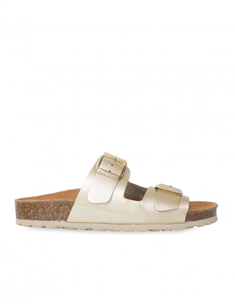 AUTENTI Sandalias Bio Hebillas Doradas