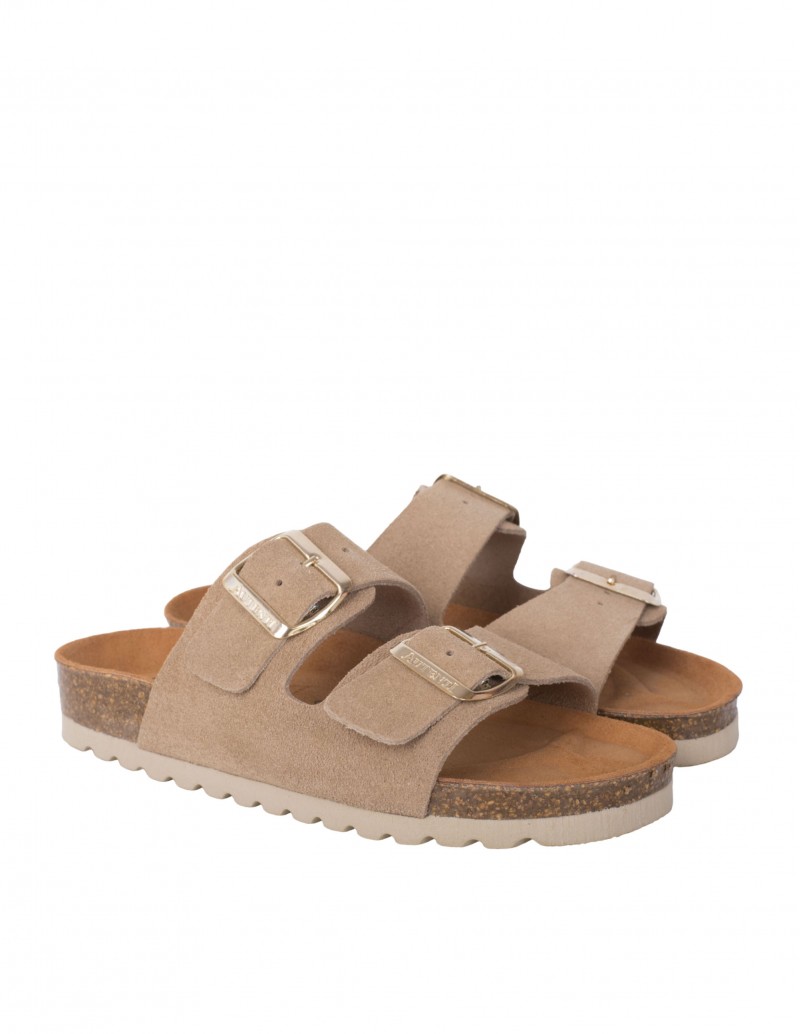 AUTENTI Sandalias Bio Hebillas Taupe 2