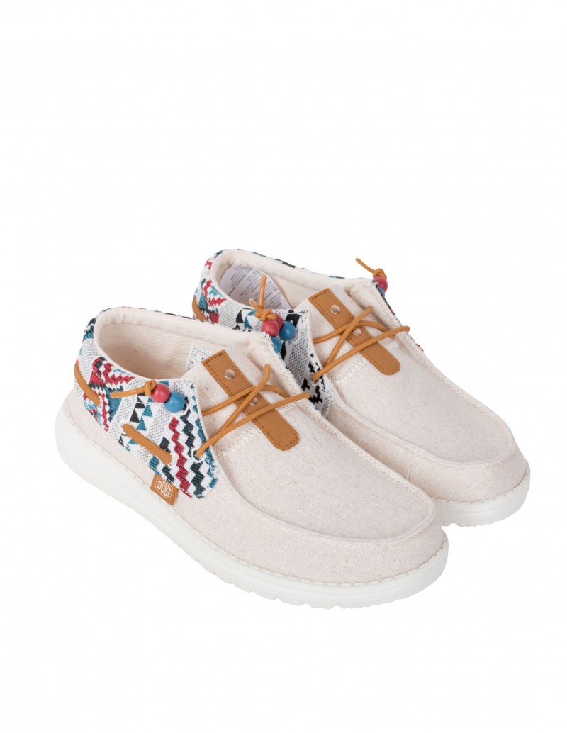 HEY DUDE Mocasines Abotinados Tela Casual Beige 2