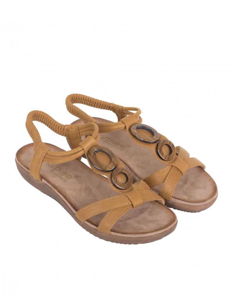 Sandalias Planas Marrones Mujer