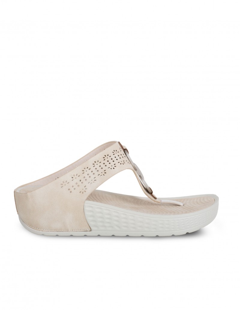 Sandalias Dedo Plataforma Beige