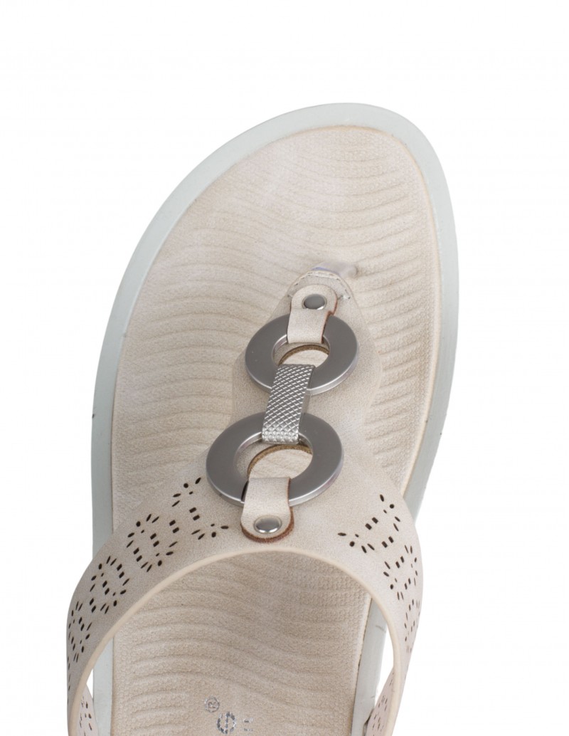 Sandalias Dedo Mujer Beige