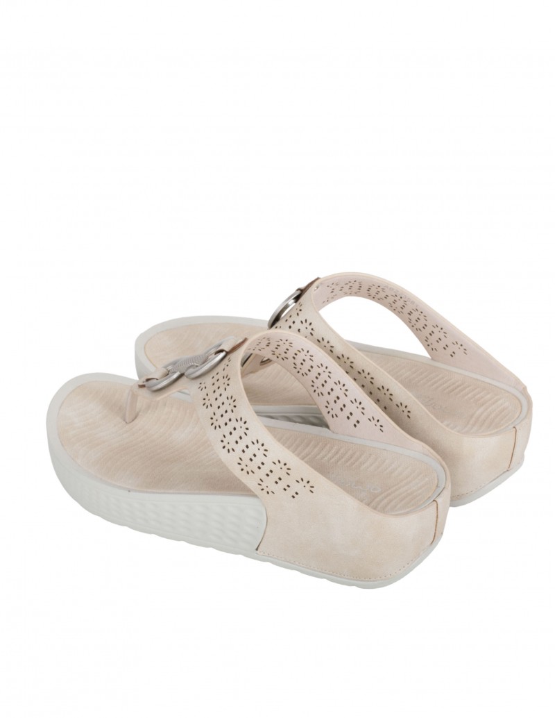 Sandalias Plataforma Beige Mujer