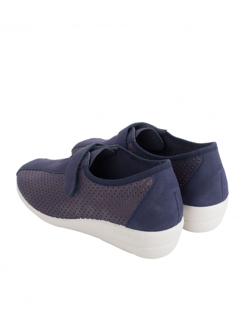 Zapatos Cuña Baja Azul Marino
