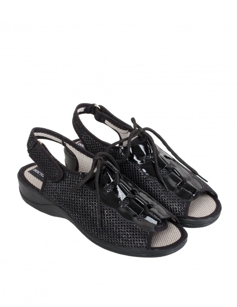 DOCTOR CUTILLAS Zapatillas Abiertas Ancho Especial Negras 2