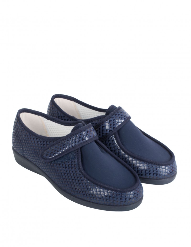 Zapatillas Velcro Mujer Azul Marino