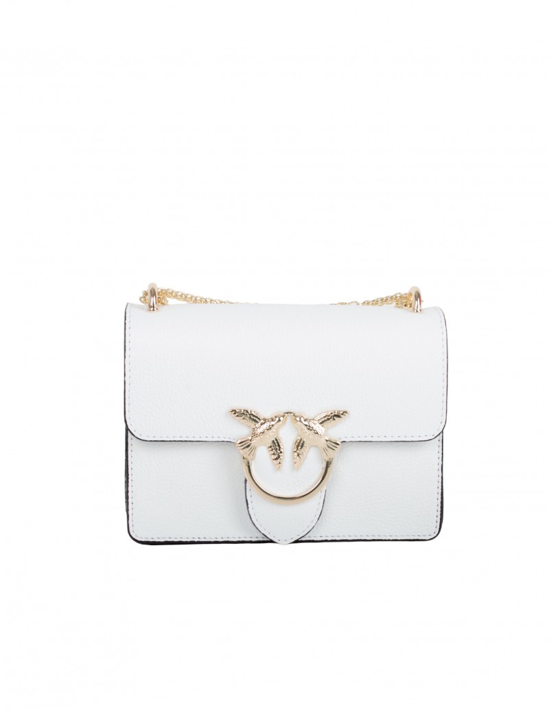 Bolso Piel Cadena Pájaros Blanco