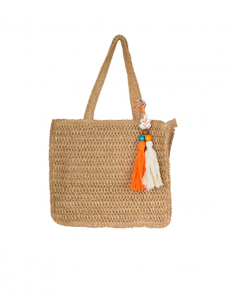 Bolso Shopper Rafia Borlas