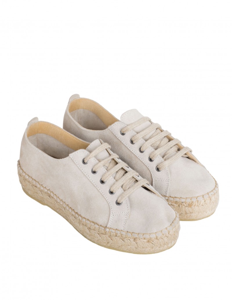 Alpargatas Plataforma Cordones Beige PERA LIMONERA 2