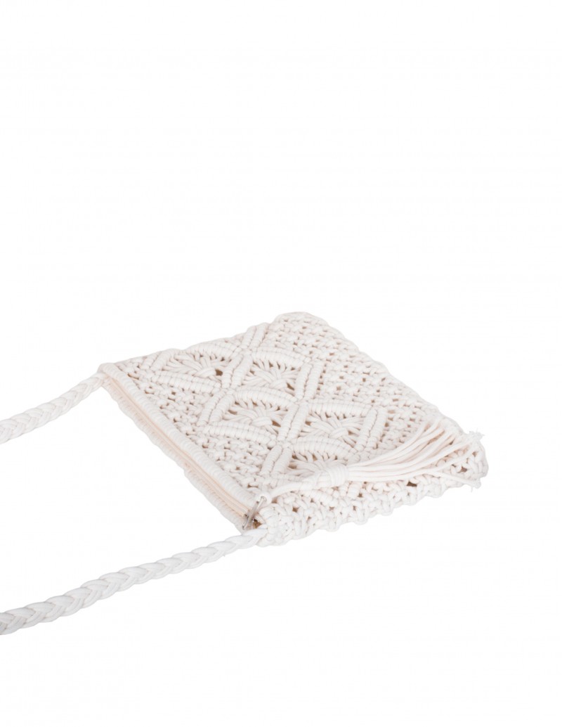 Bolso Macramé Blanco Roto