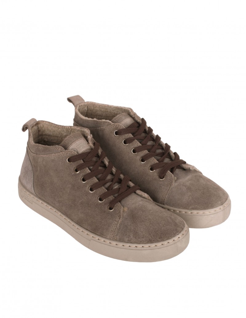 Botines Cordones Hombre Serraje Taupe