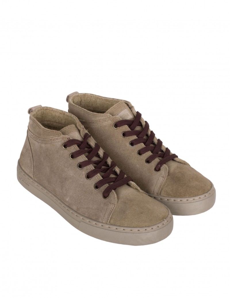 Botines Casual Hombre Serraje Beige