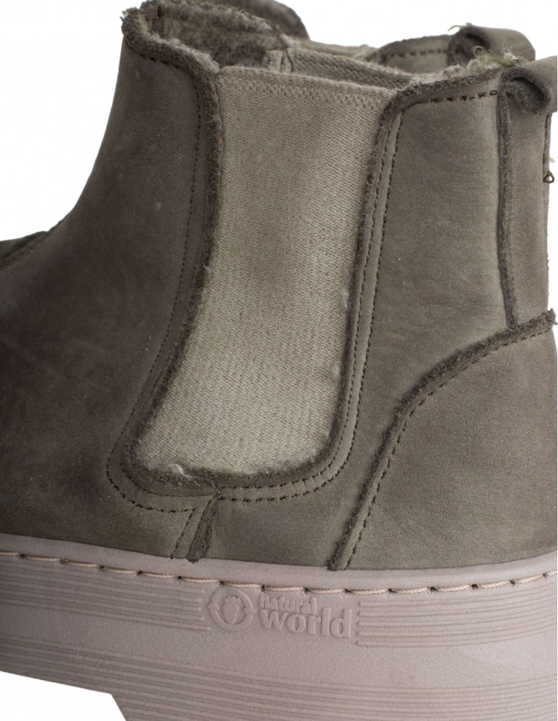 NATURAL WORLD Botas Chelsea Verdes detalle