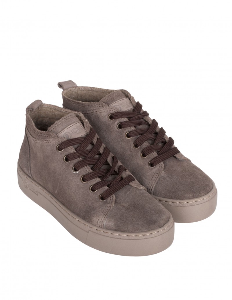 Botines Cordones Piel Gris