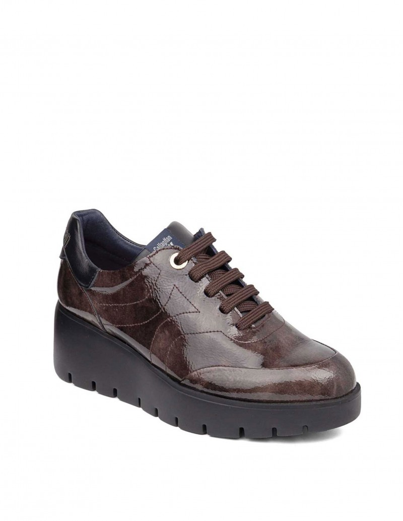 CALLAGHAN Zapatos Cuña Charol Marrones 2