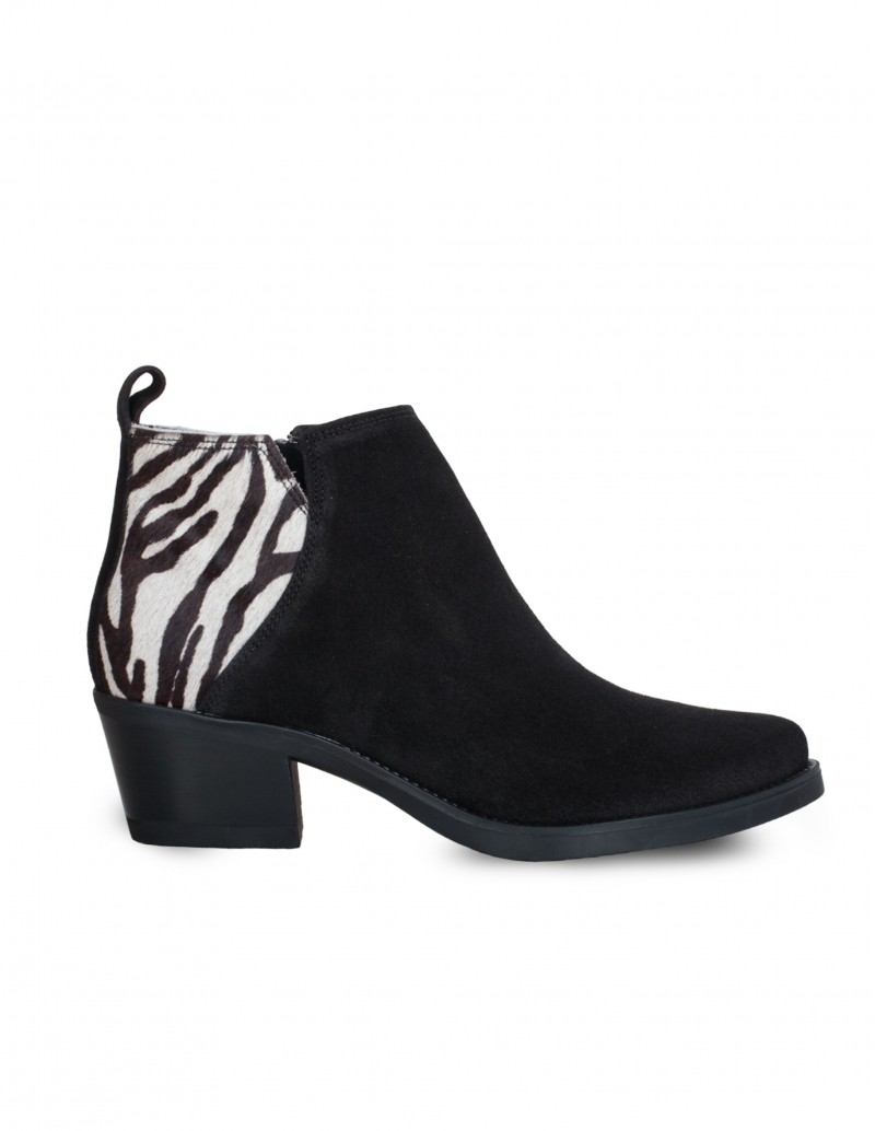 Botines Camperos Negros Cebra PERA LIMONERA
