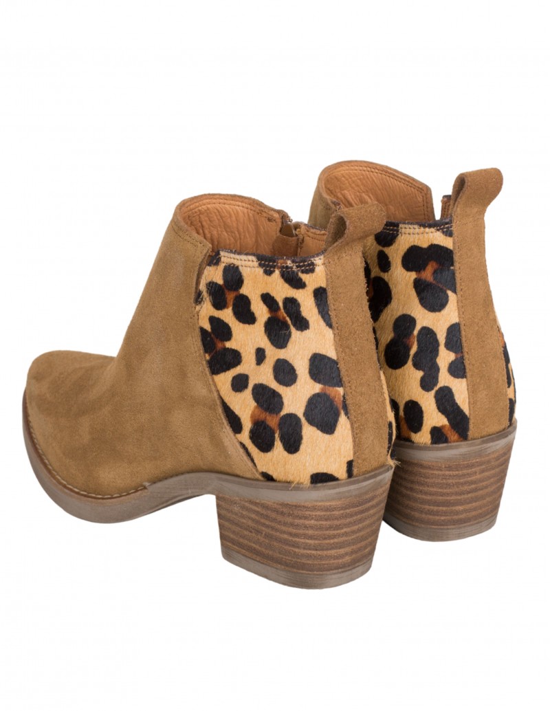 Botines Camperos Camel Leopardo PERA LIMONERA 2