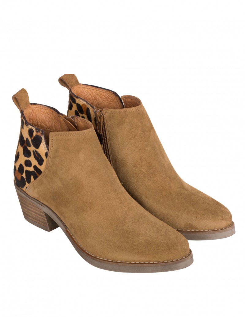 Botines Camperos Serraje Camel