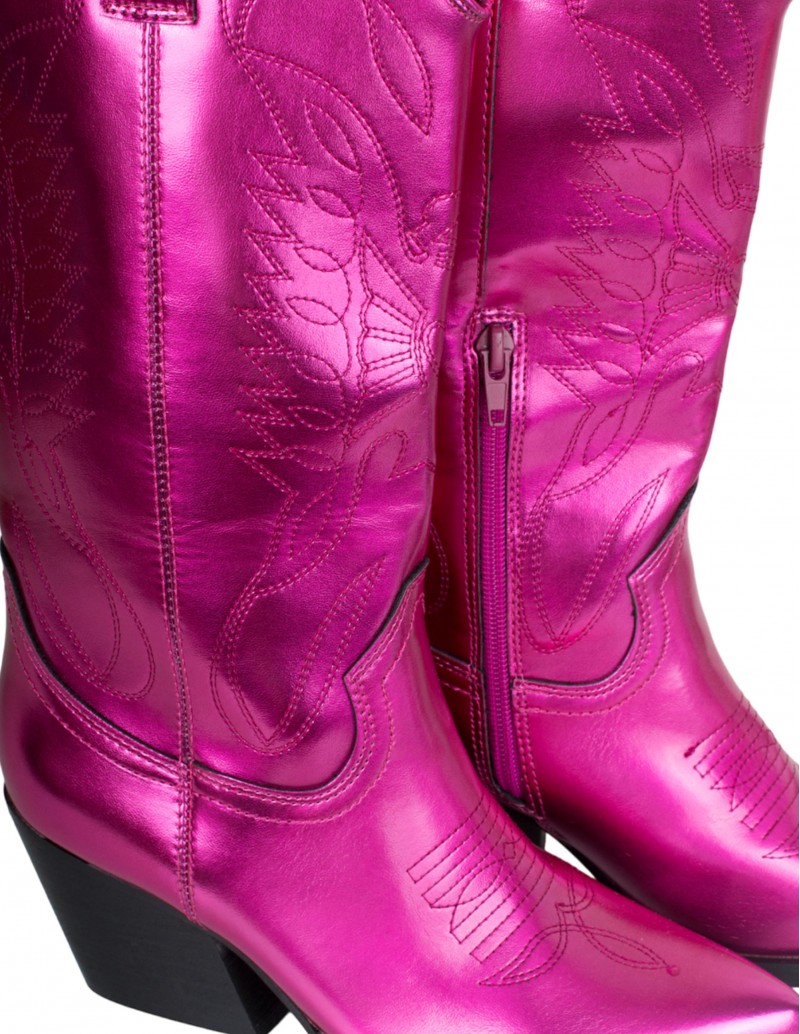 Botas Metalizadas Rosas detalle