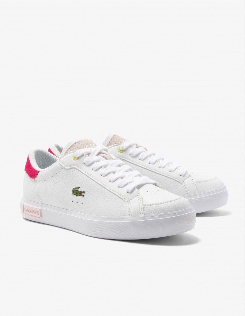 LACOSTE Zapatillas Piel Powercourt Blancas 2