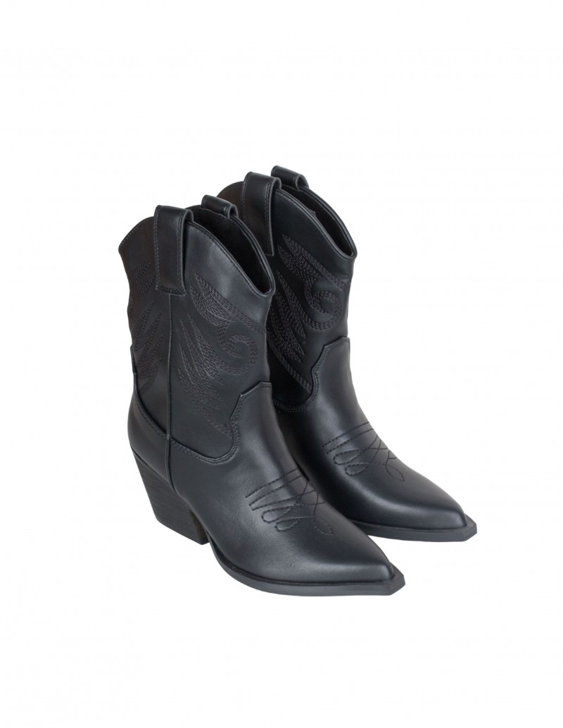 Botines Camperos Negros Tacón
