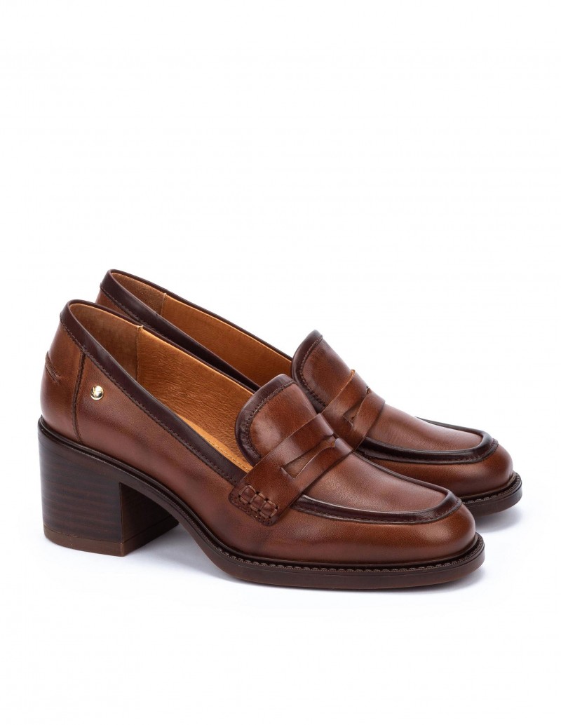 PIKOLINOS Mocasines Tacón Marrones 2