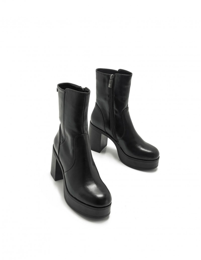 Botines Negros Tacón Plataforma