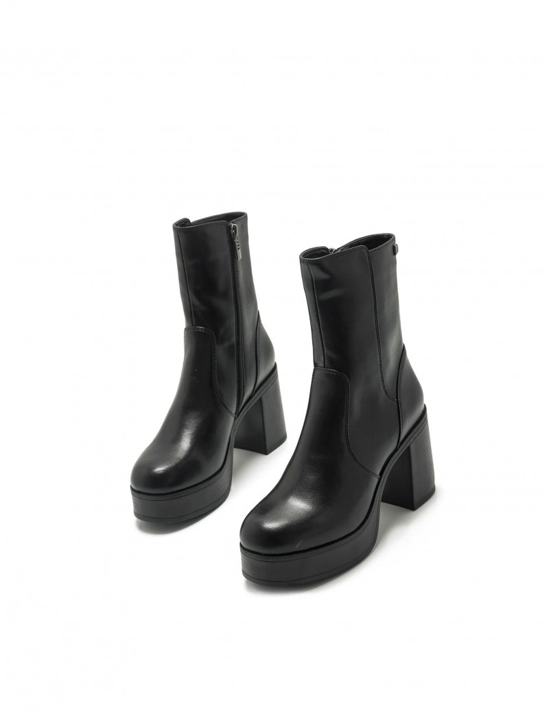 Botines Plataforma Negros Mujer