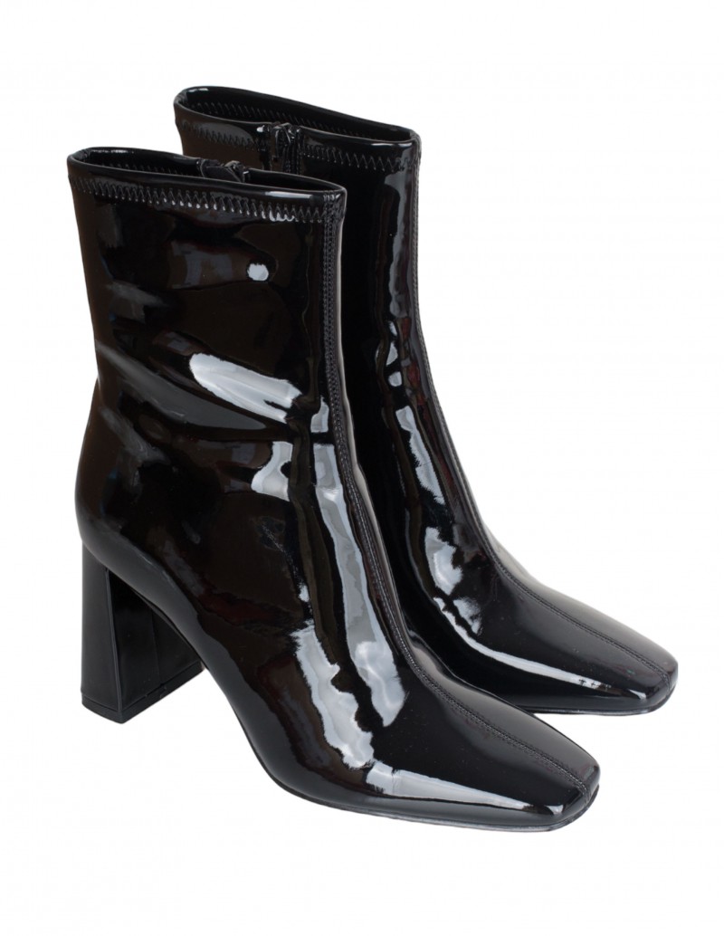 Botines Charol Negros Mujer