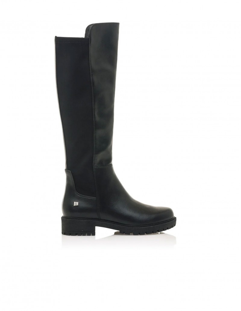Botas Altas Planas Negras MUSTANG