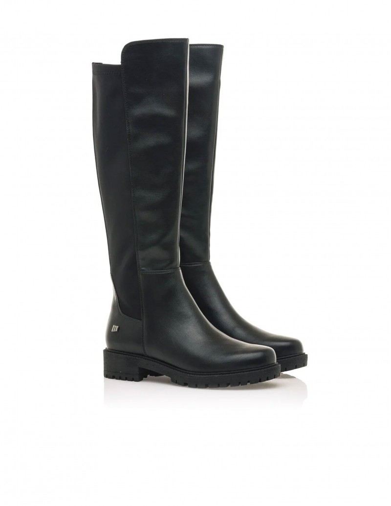 Botas Altas Planas Negras MUSTANG 2