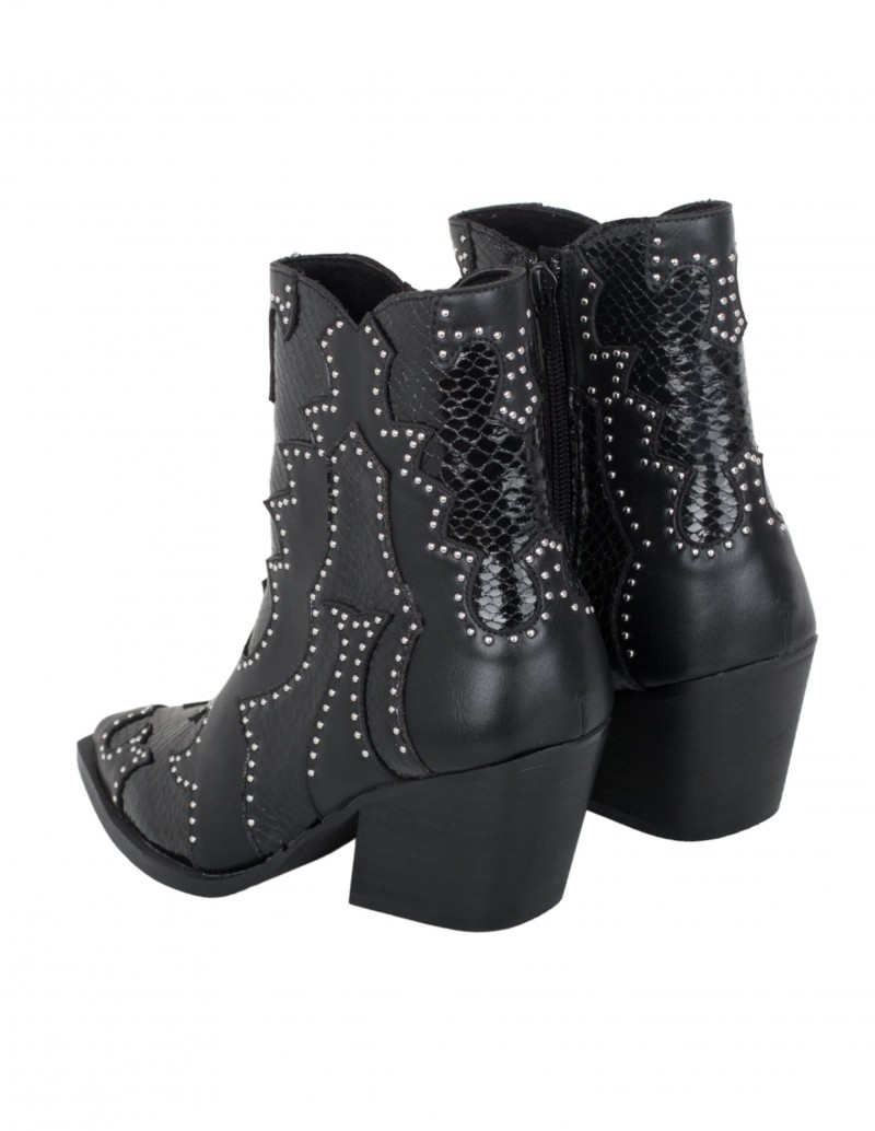 Comprar botines Cowboy con tachuelas negros para mujer