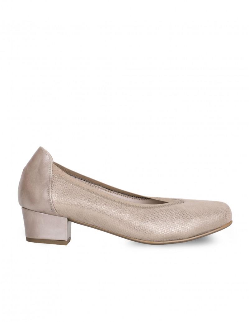 Zapatos Tacón Bajo Beige DOCTOR CUTILLAS