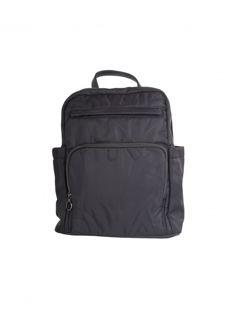 Mochila Cuadrada Nylon Negra