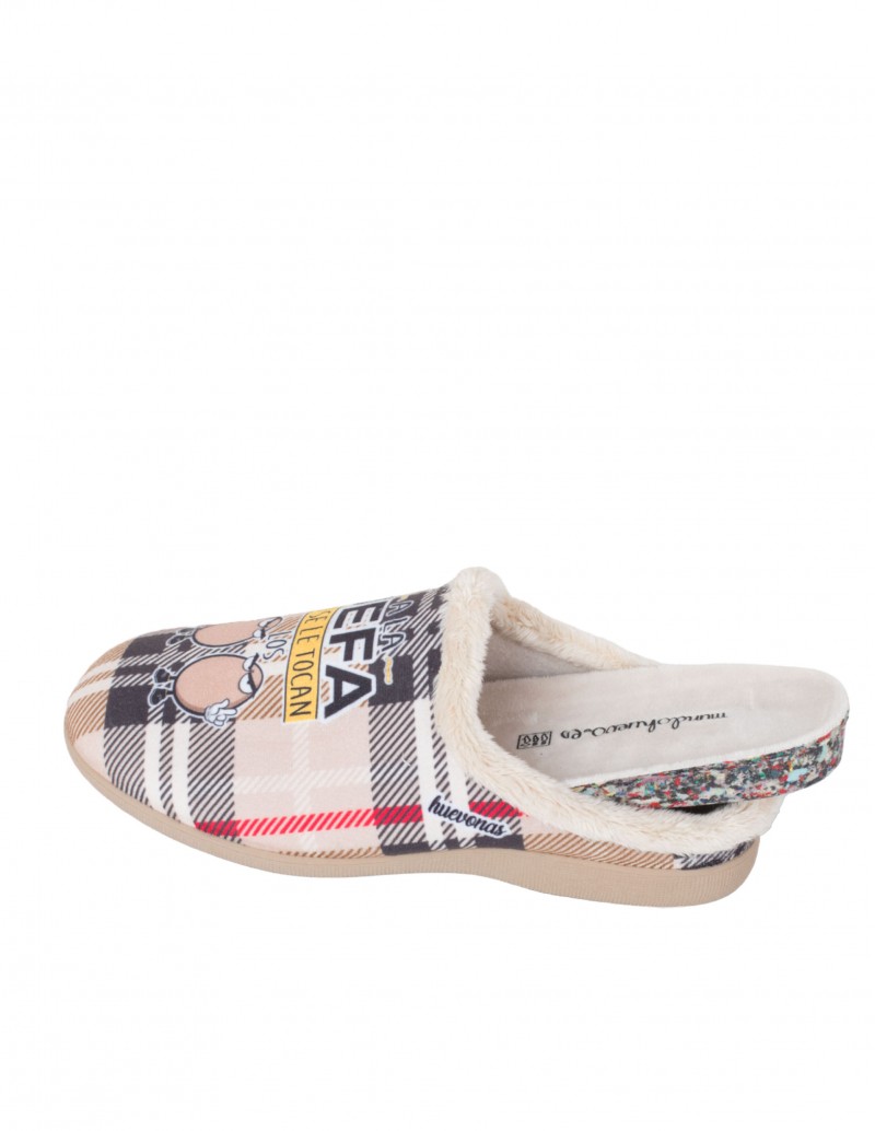 Comprar zapatillas de casa con mensaje divertido MUNDO HUEVO mujer