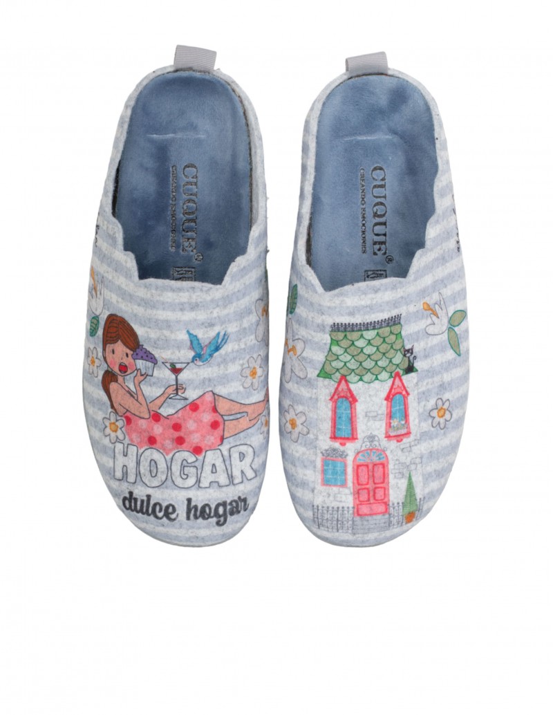 Zapatillas Casa Fieltro Hogar Dulce Hogar