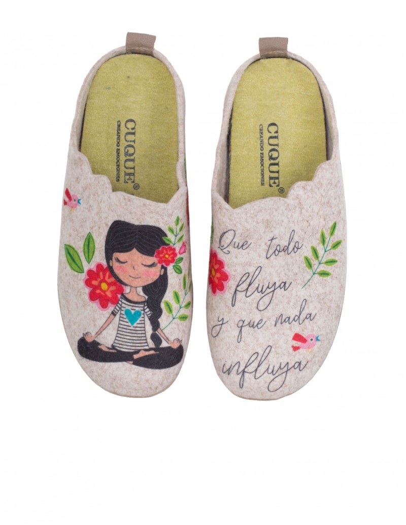 Zapatillas Casa Fieltro Que Todo Fluya