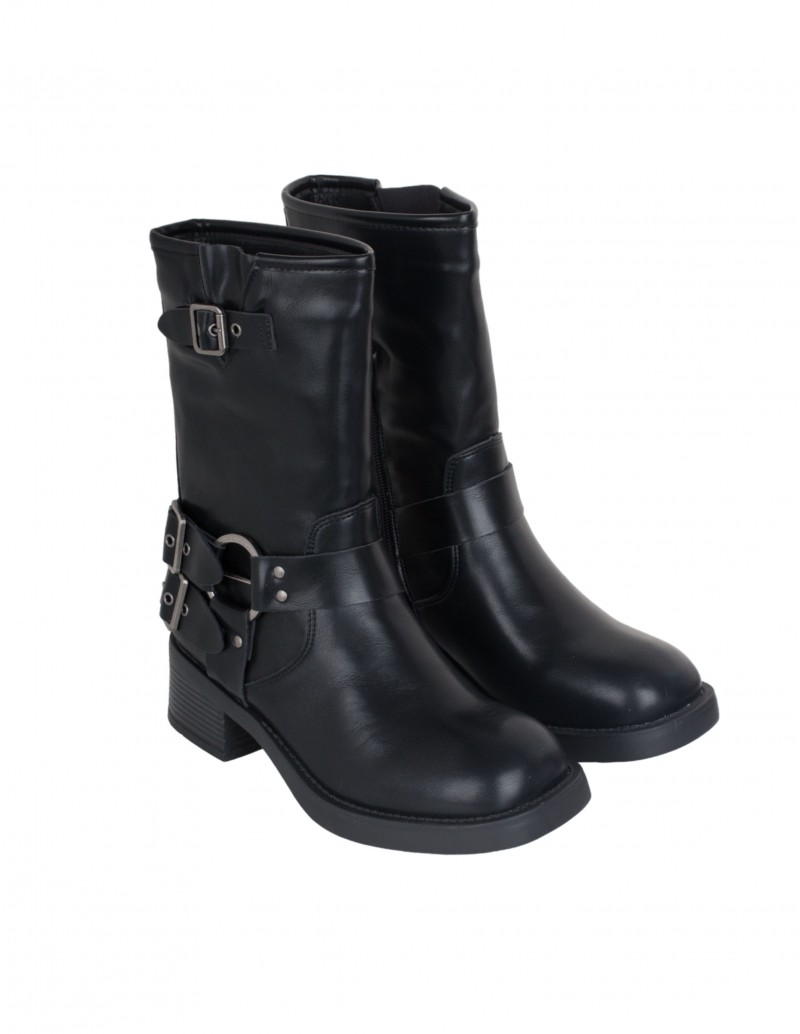 Botas Moteras Con Hebillas Negras 2