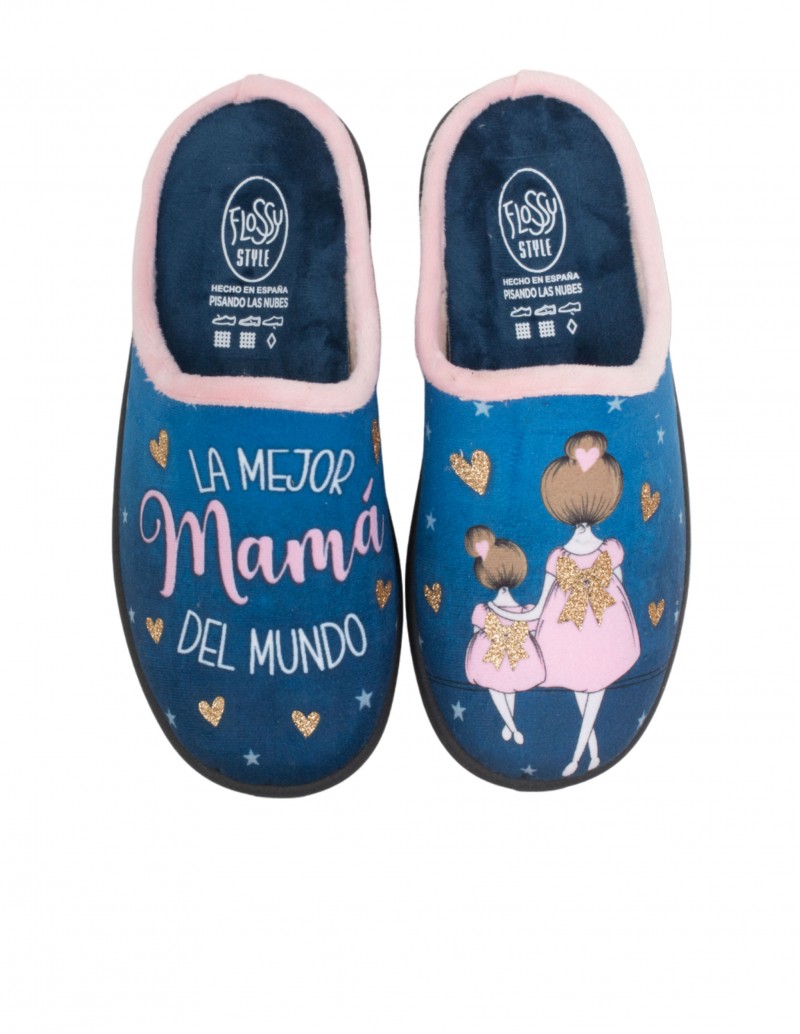 Zapatillas Casa Mensaje La Mejor Mamá Del Mundo