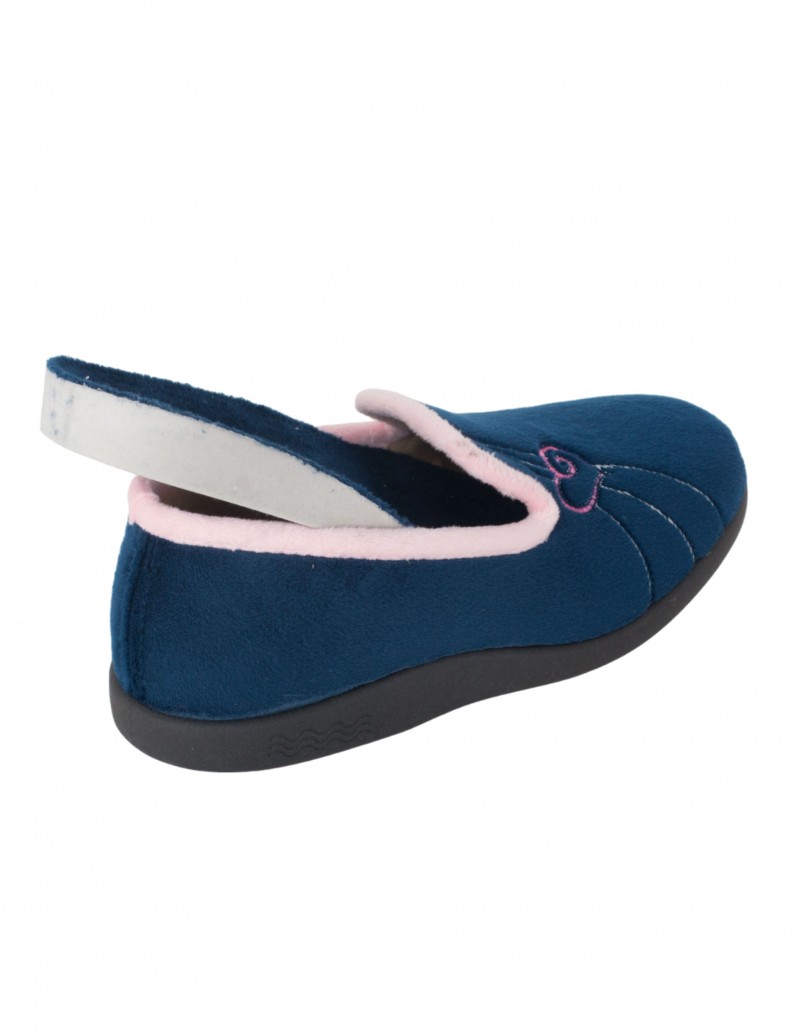 Zapatillas Casa Descalzas Mujer Cuña Azul - PERA LIMONERA