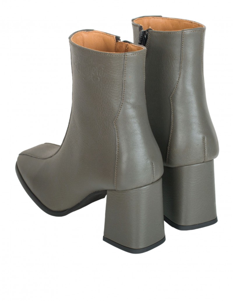 Botines tacón Piel Verdes