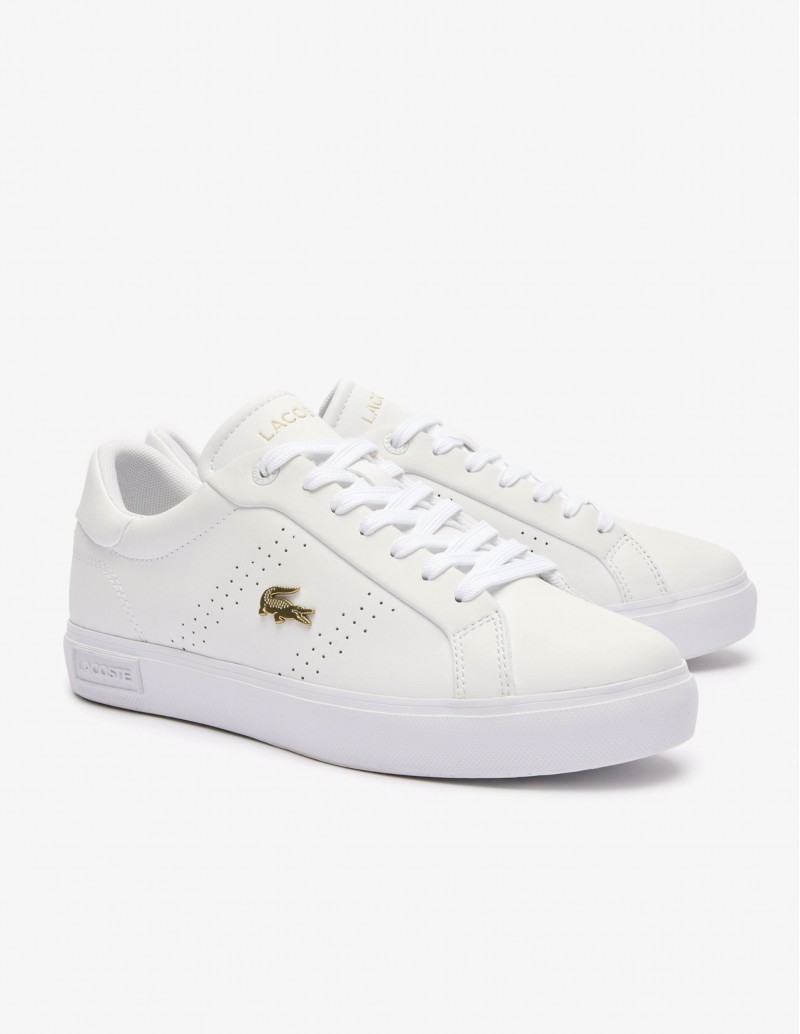 LACOSTE Zapatillas Blancas Logo Dorado 2