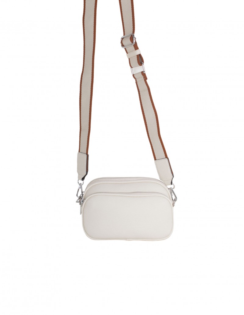 Bolso Bandolera Multibolsillos Beige