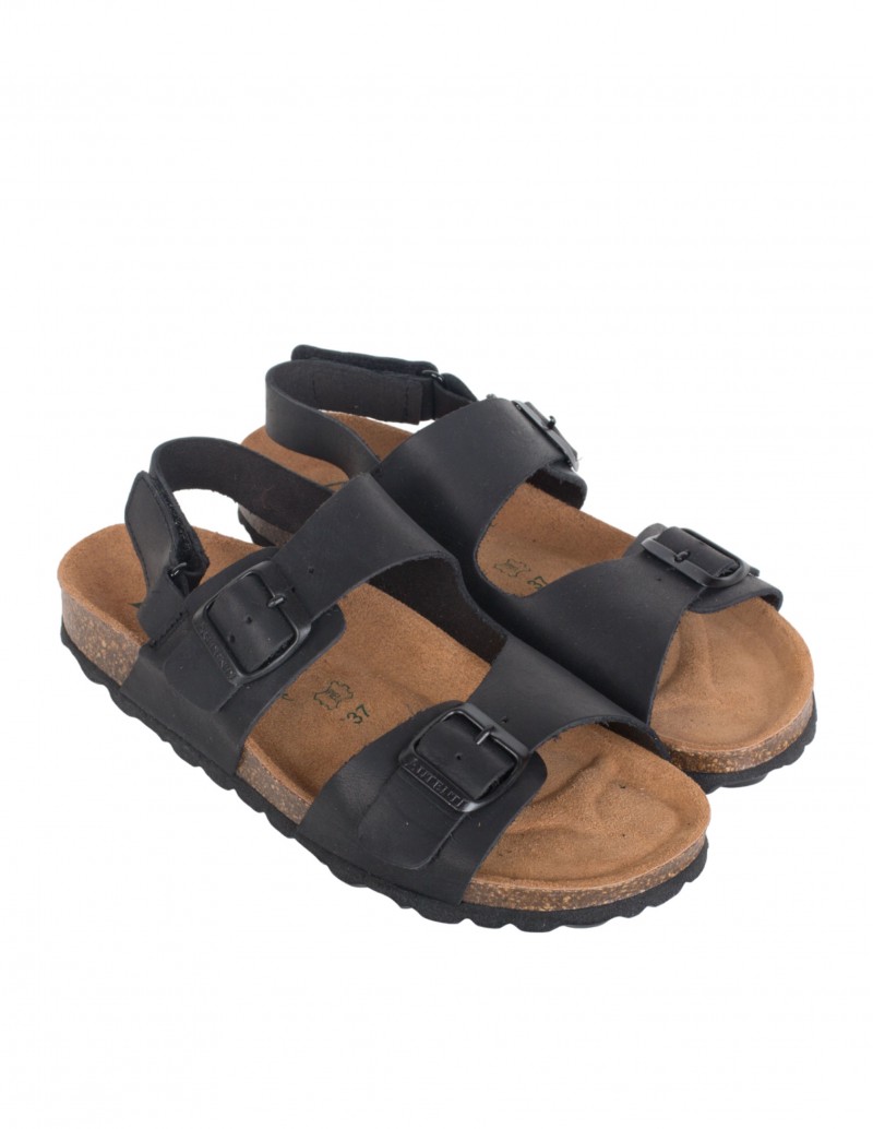 AUTENTI Sandalias Bio Tira Trasera Negras 2