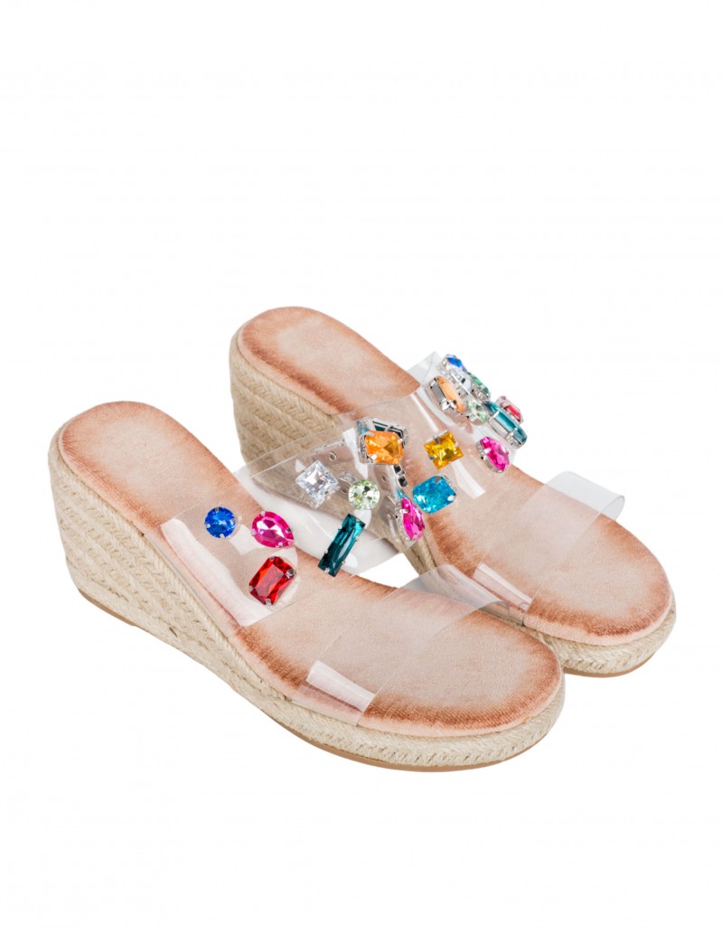 Sandalias Esparto Pedrería Tira Vinilo 2