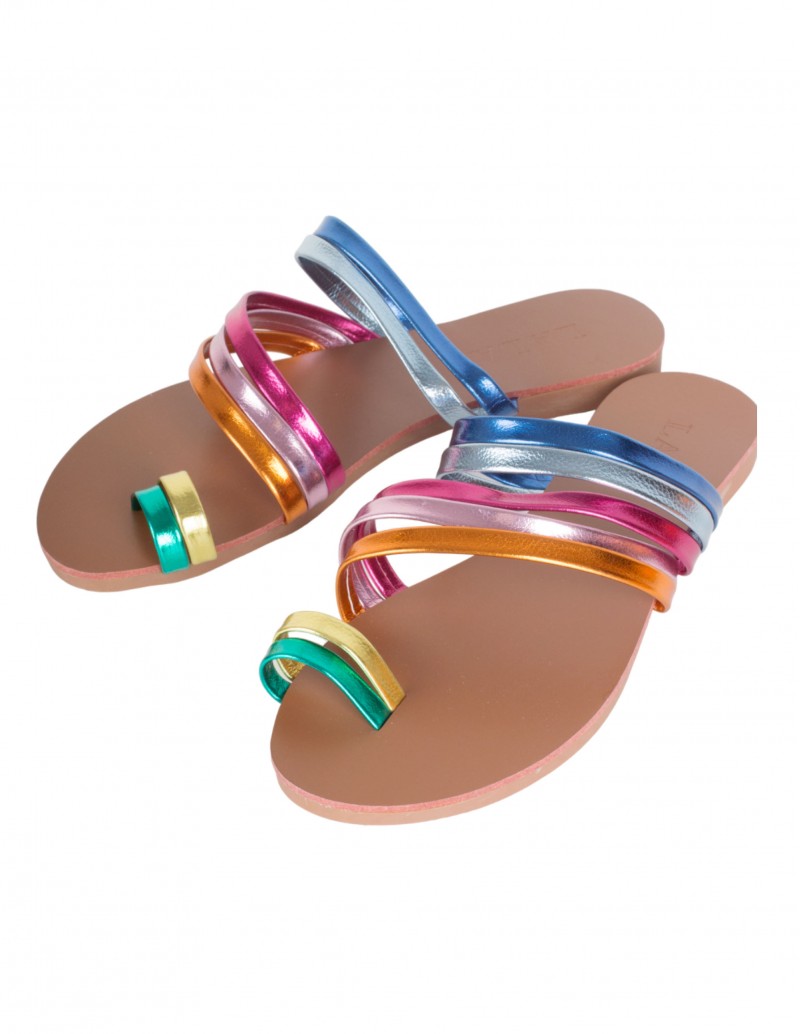 Comprar sandalias planas de colores para mujer