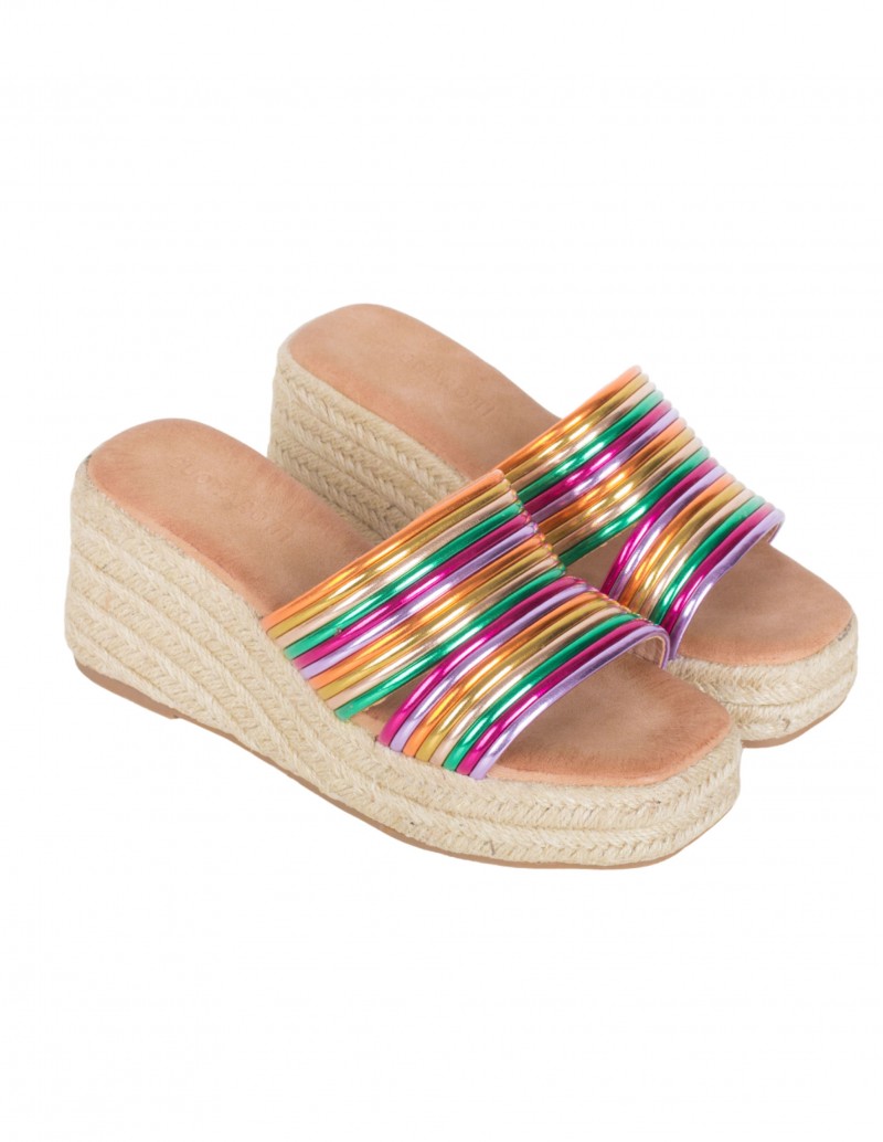 Zuecos Esparto Cuña Colores Metalizados 2