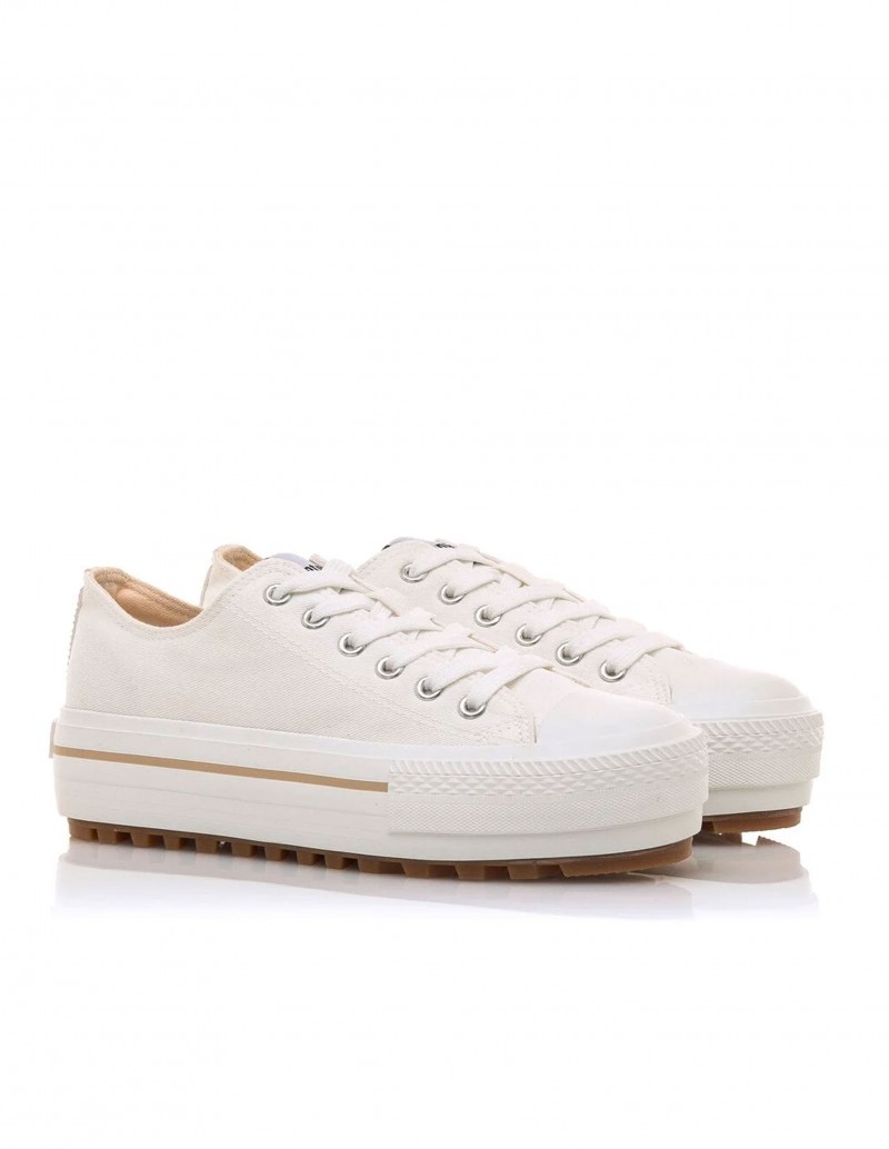 MUSTANG Zapatillas Lona Blancas Plataforma Track 2