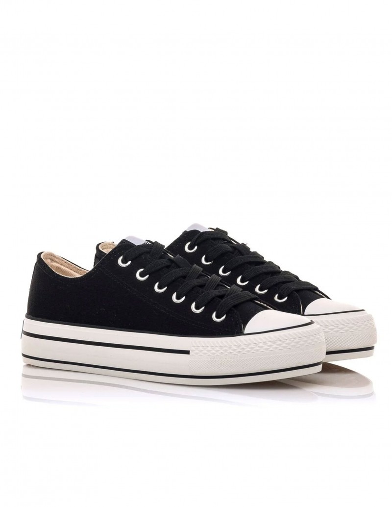 MUSTANG Zapatillas Lona Plataforma Negras 2