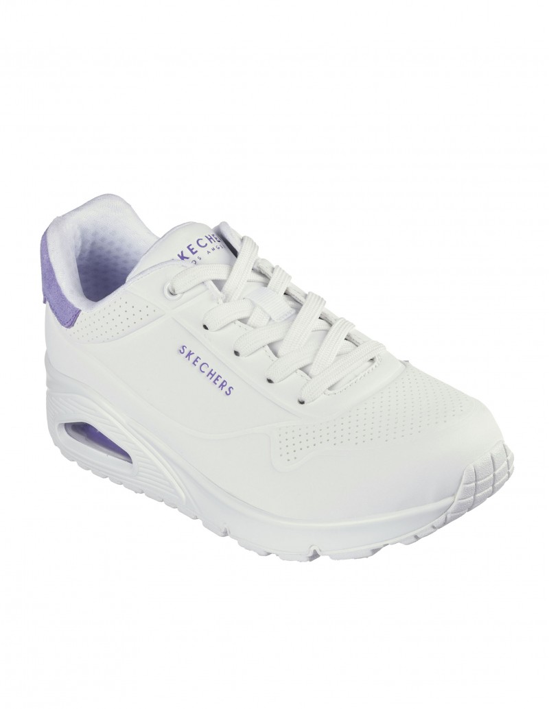 Zapatillas SKECHERS Uno Pop Back blanco y morado 2